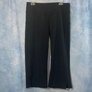 🌺2for$15🌺Women's Black Athletic Capri Style Leggings Side Slits Side Pockets XXL